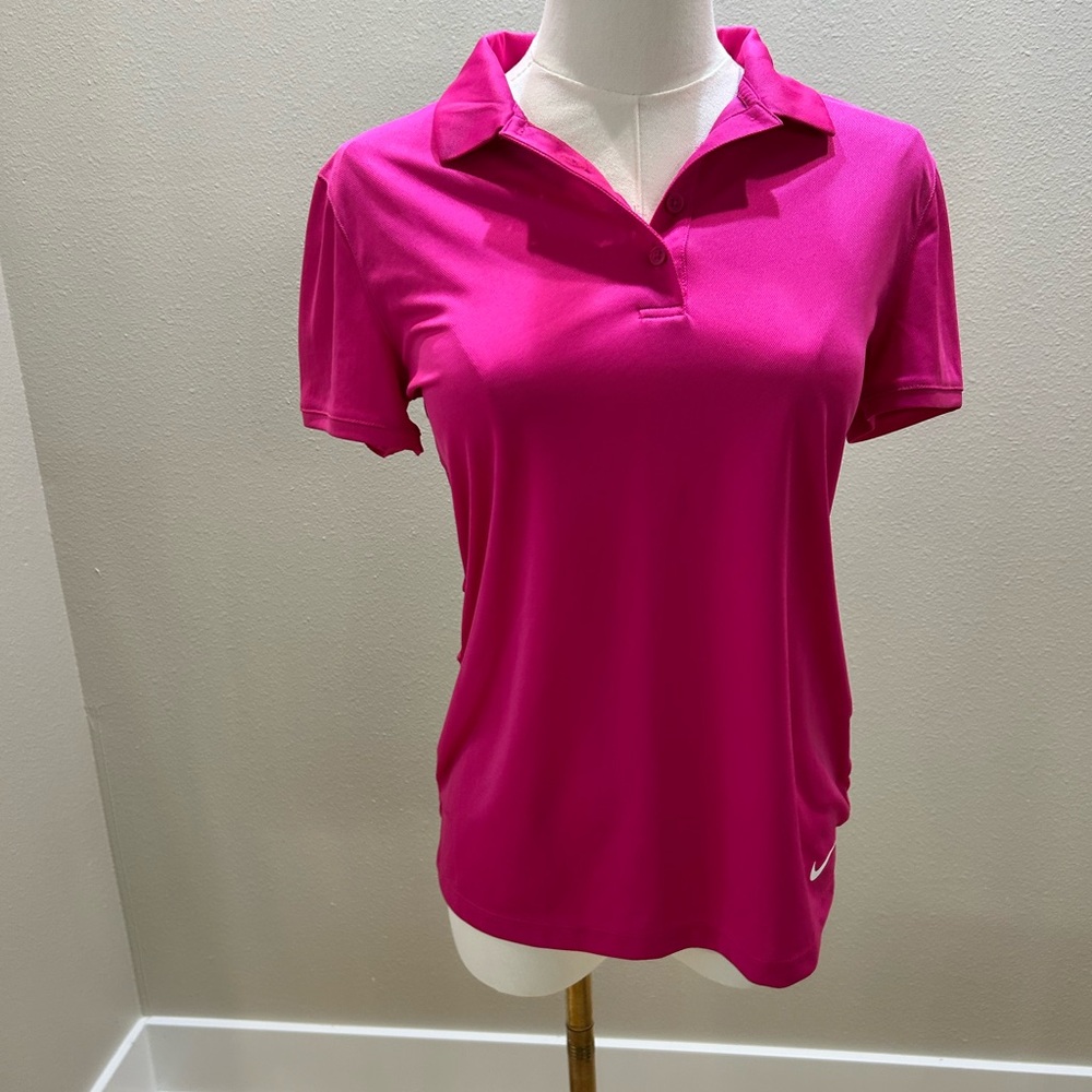 Nike Women's Bright Pink Button Down Shirt